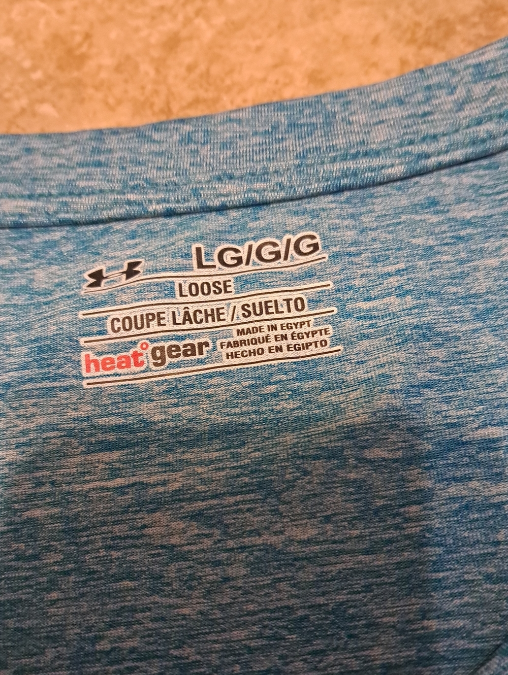 Lot Of 2 Under Armour Heat Gear- Blue Heather- Gray Heather Performance Tee - Picture 6 of 13